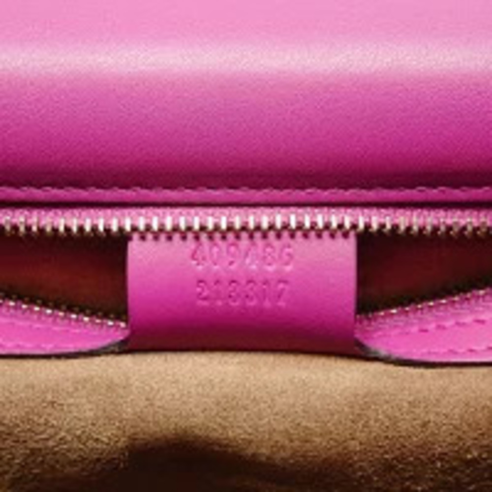 Gucci Chain Padlock Pink Shoulder Leather Bag - Picture 9 of 12